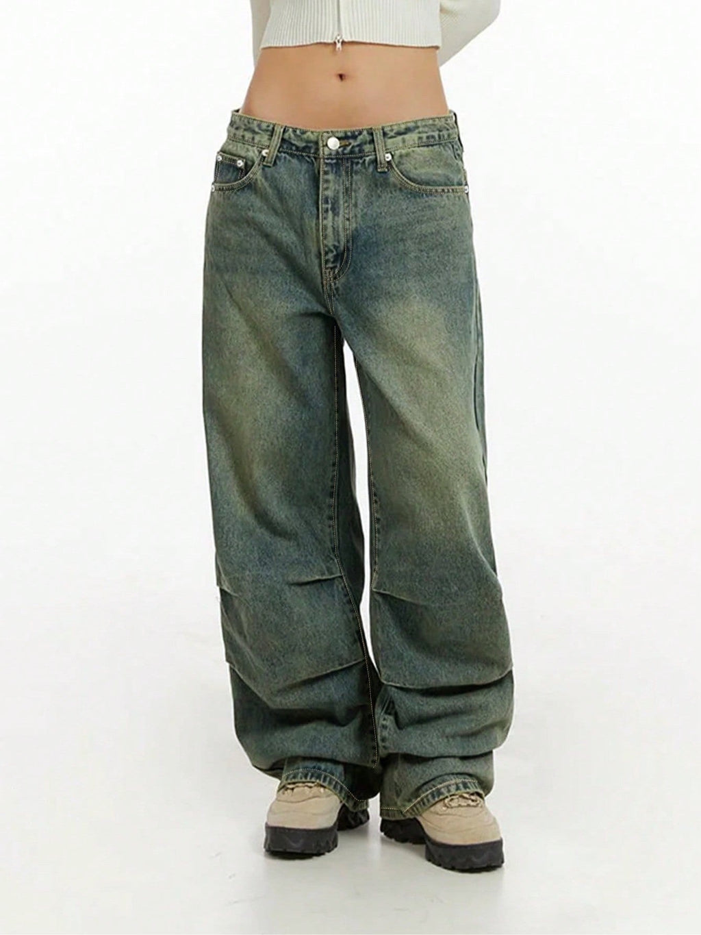 Women's High-Waisted Wide-Leg Baggy Jeans