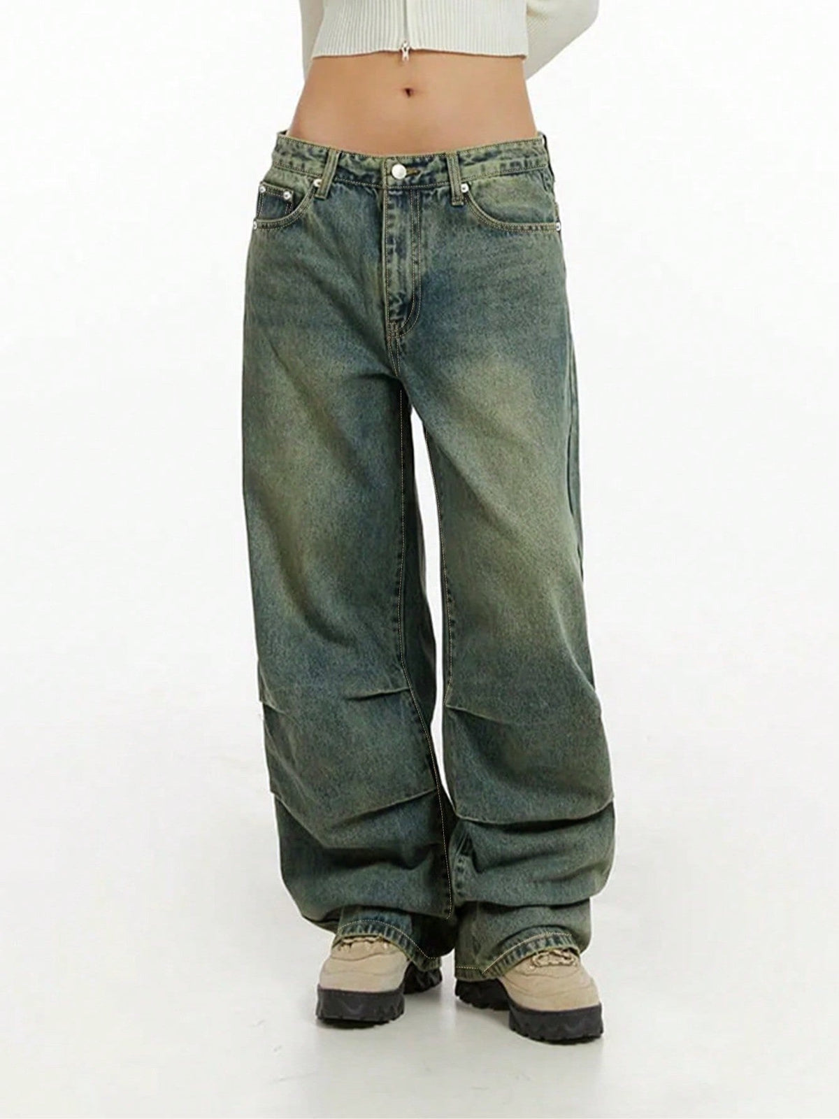 Women's High-Waisted Wide-Leg Baggy Jeans