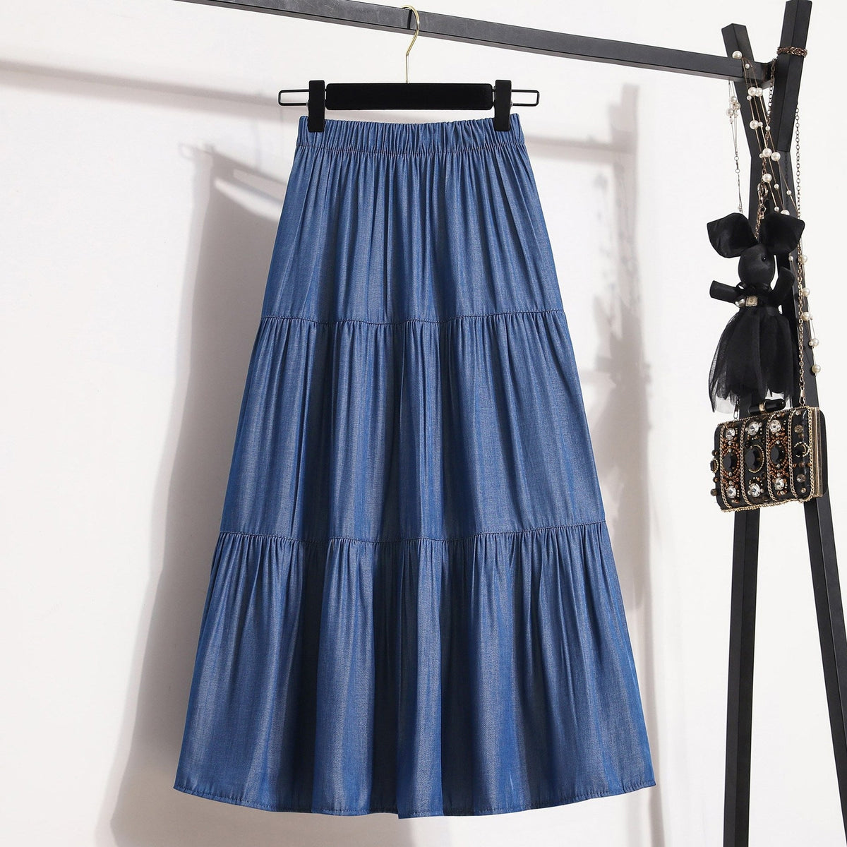 Women's Casual Vintage-Style Midi Skirt