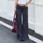 Elegant Striped Flare Pants