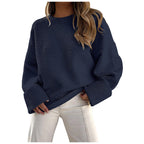 Women's Fluffy Oversized Pullover with Wide Cuffs