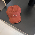 Men's Distressed Denim Snapback Cap