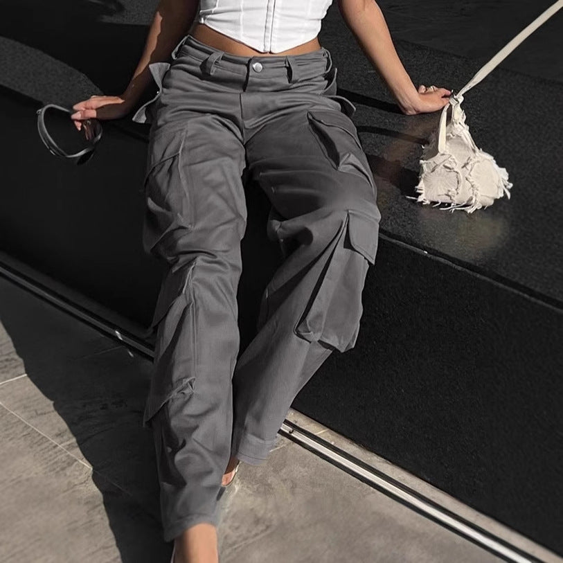 Women's Wide-Leg Cargo Pants with Functional Pockets