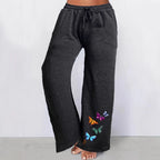 Women's Casual Pants with Butterfly Print