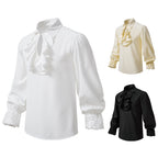 Women's Blouse with Ruffle Details and Lace Trim