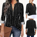 Women's Casual Blouse with Stylish Stripe Pattern