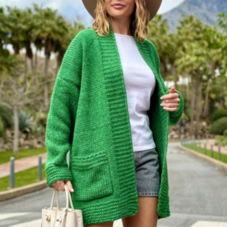 Women's Chunky Knit Cardigan with Pockets