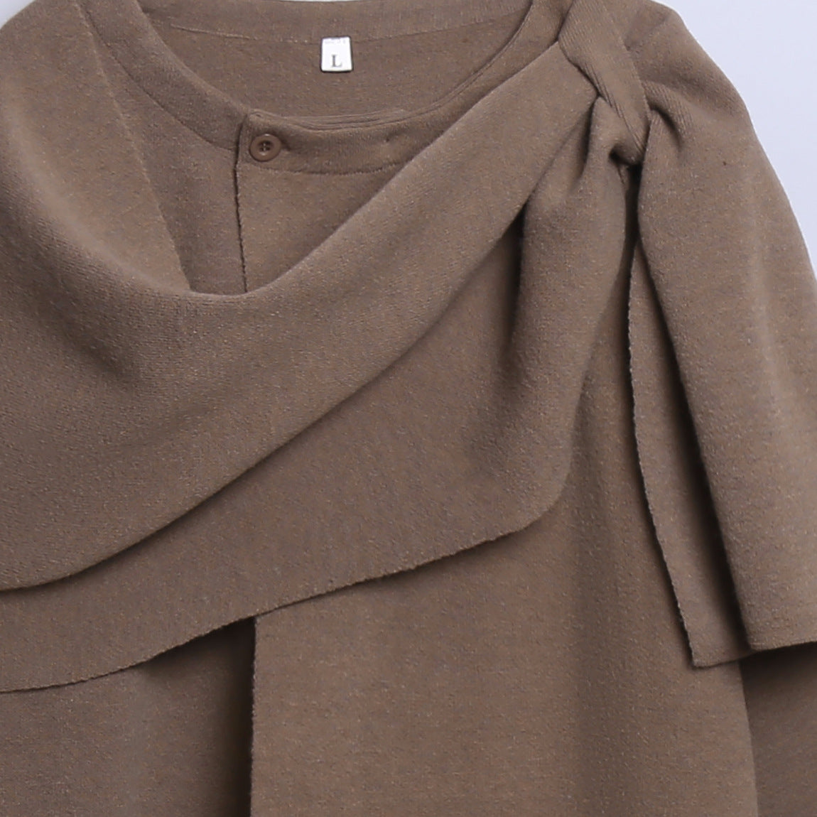 Cozy Knit Poncho with Refined Draping
