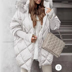Women's Quilted Winter Parka with Detachable Hood