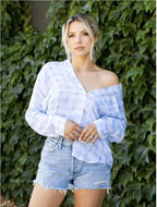 Women's Long-Sleeve Plaid Blouse