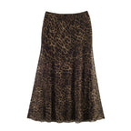Women's Animal Print Midi Skirt with High Waist