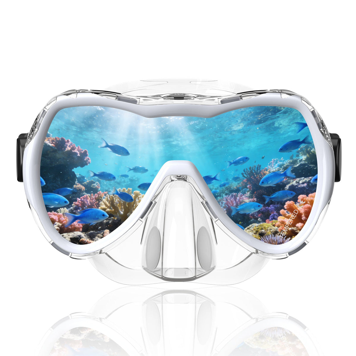 Diving mask with wide field of vision