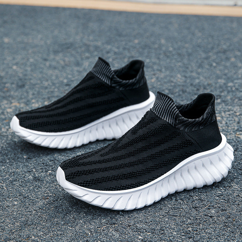 Women's Breathable Slip-On Sneakers with Elastic Shaft and Cushioning Sole