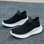 Women's Breathable Slip-On Sneakers with Elastic Shaft and Cushioning Sole