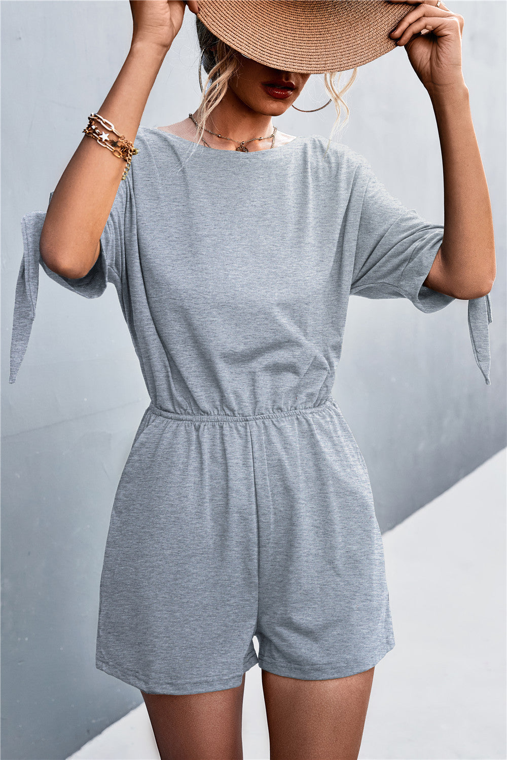 Women's Jumpsuit with Airy Fit and Fashionable Sleeve Bands