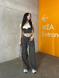 Women's Cargo Pants with Stylish Side Pockets and Adjustable Drawstrings
