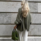 Women's Chunky Knit Cardigan with Button Details and Oversized Fit