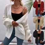 Women's Open-Front Chunky Knit Cardigan