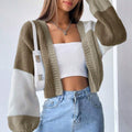 Women's Chunky Knit Cardigan with Balloon Sleeves