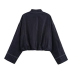 Women's Cropped Denim Jacket in Casual Blouson Style