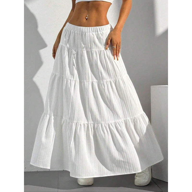 Women's Tiered Maxi Skirt with Elastic Waistband