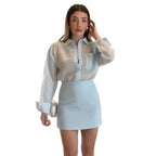 Women's Elegant Shirt and Mini Skirt Set