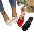 Women's Ballet Flats with Floral Appliqués