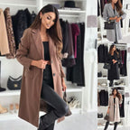 Women's Elegant Long Jacket with Pockets