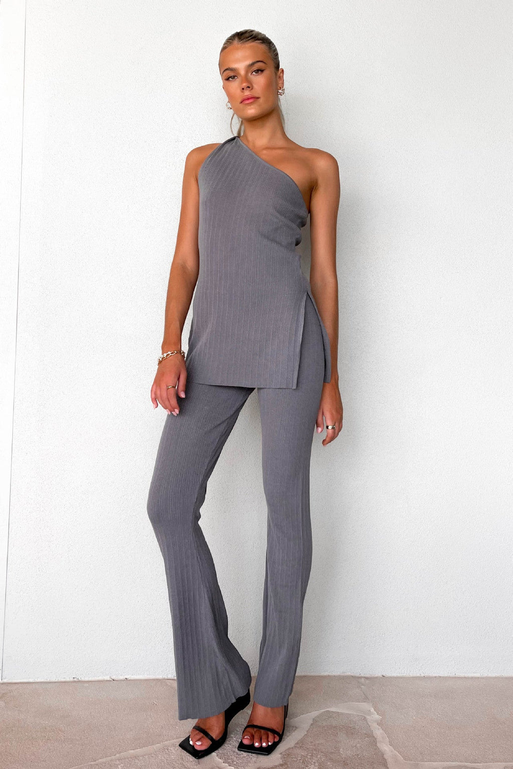 Women's Casual Asymmetrical Top and Pants Set