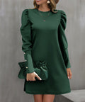 Women's Elegant Puff-Sleeve Dress