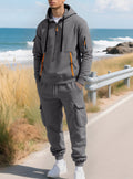 Men's Half-Zip Hoodie and Cargo Jogger Set