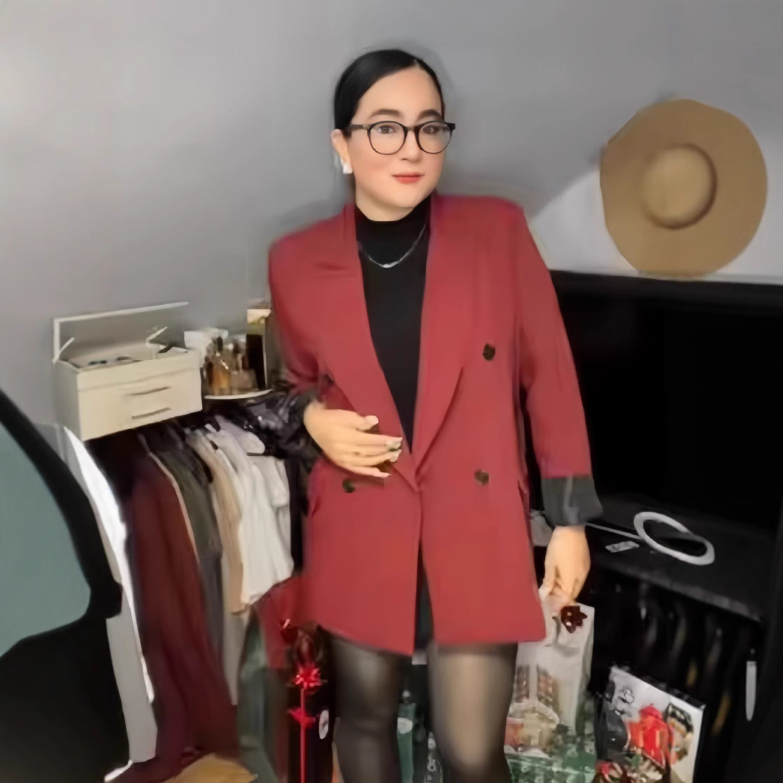 Women's Elegant Double-Breasted Blazer