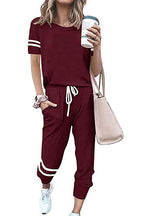 Women's Leisure Suit with Stylish Contrast Stripes
