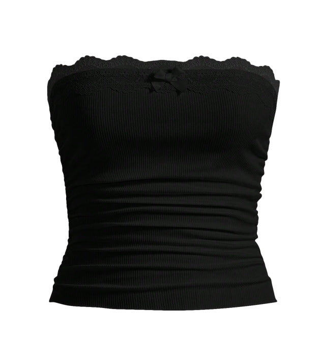 Women's Bandeau Top with Lace Trim