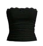 Women's Bandeau Top with Lace Trim
