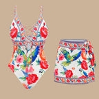 Women's Swimsuit with Refined Cut and Matching Skirt