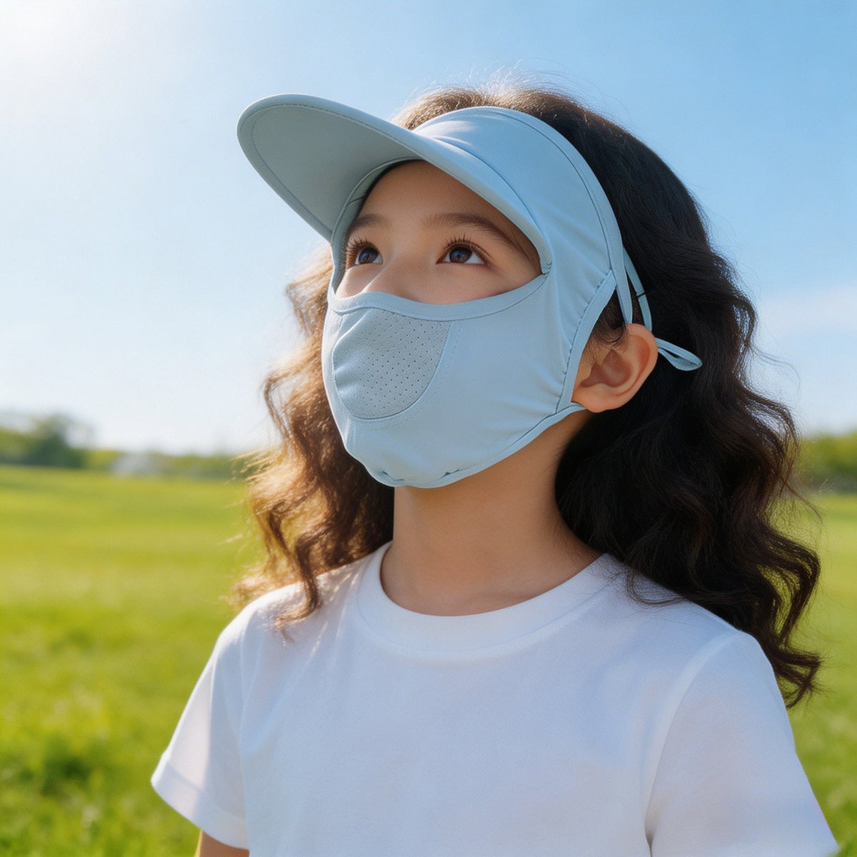 Women's Sun Protection Visor with Integrated Breathable Face Mask