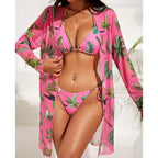 Women's Swimsuit with Sheer Beach Cover-up and Botanical Print