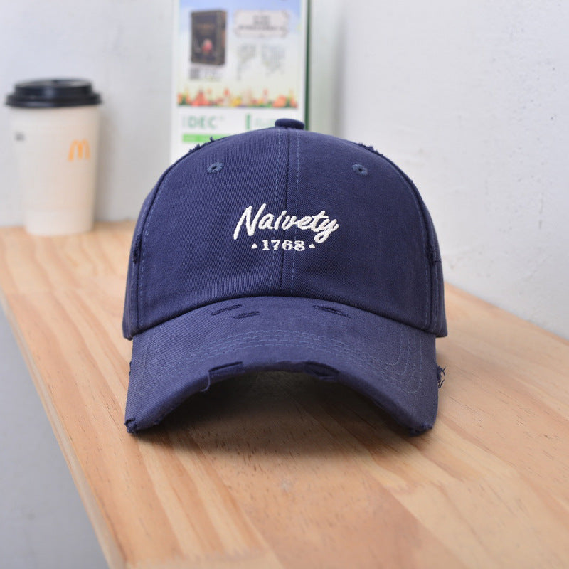 Men's Distressed Vintage Cotton Baseball Cap