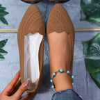 Women's Ballet Flats with Wave Design and Breathable Upper