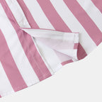 Women's Short-Sleeve Blouse with Modern Striped Design
