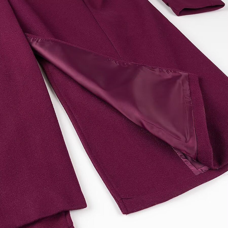 Elegant and Casual Long Coat with Double-Breasted Design