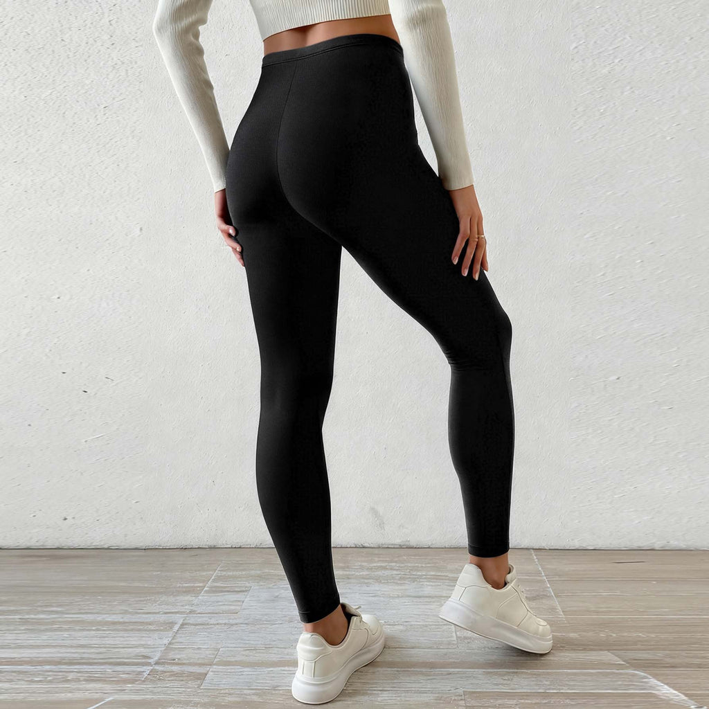 Women's Fleece-Lined Leggings with High Waist and Drawstring