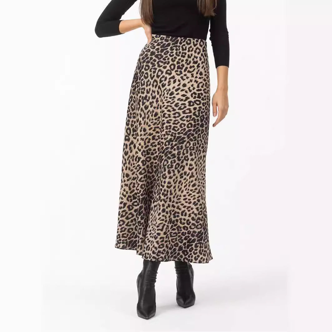 Women's Leopard Print Maxi Skirt