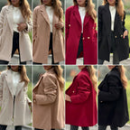 Elegant Long Blazer with Statement Buttons