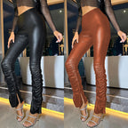 Women's High-Waisted Slim-Fit Leggings with Ruching