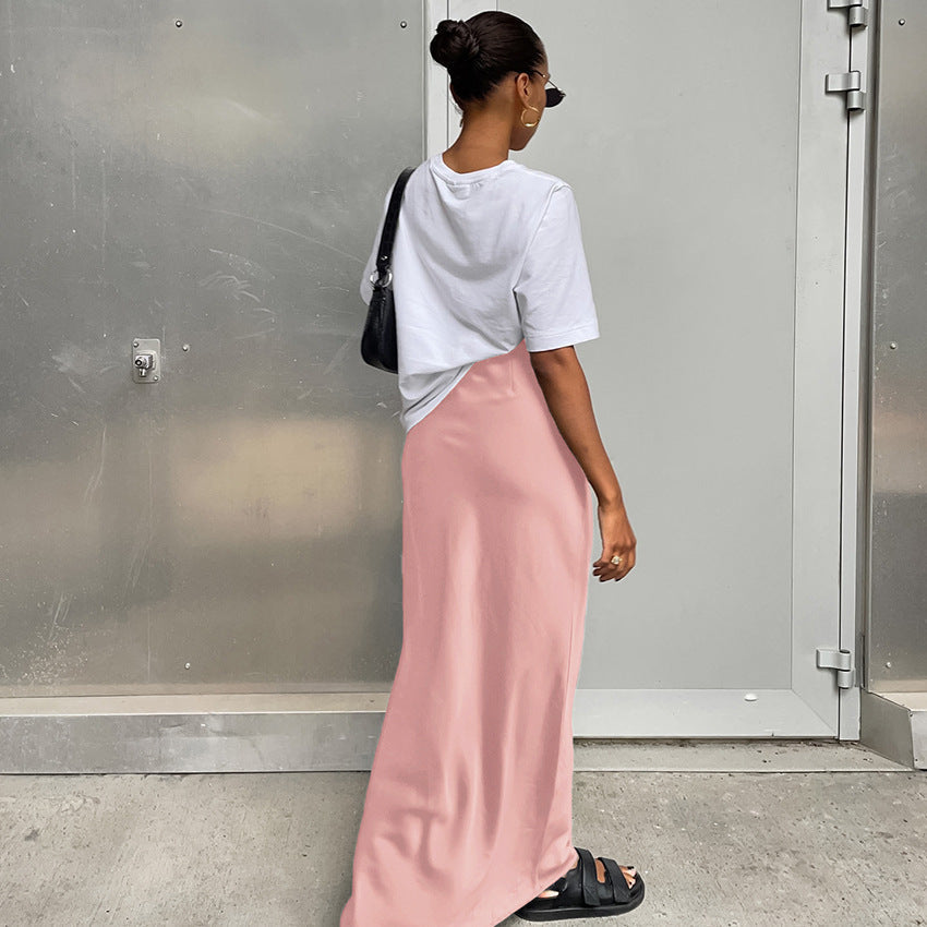 Women's High-Waisted Maxi Skirt with Side Slit