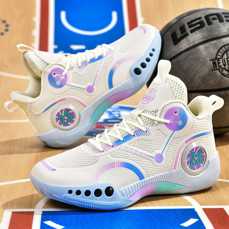 Women's High-Top Basketball Sneakers with Non-Slip Sole