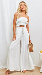 Women's Maxi Skirt with Elastic Waistband and Side Pockets