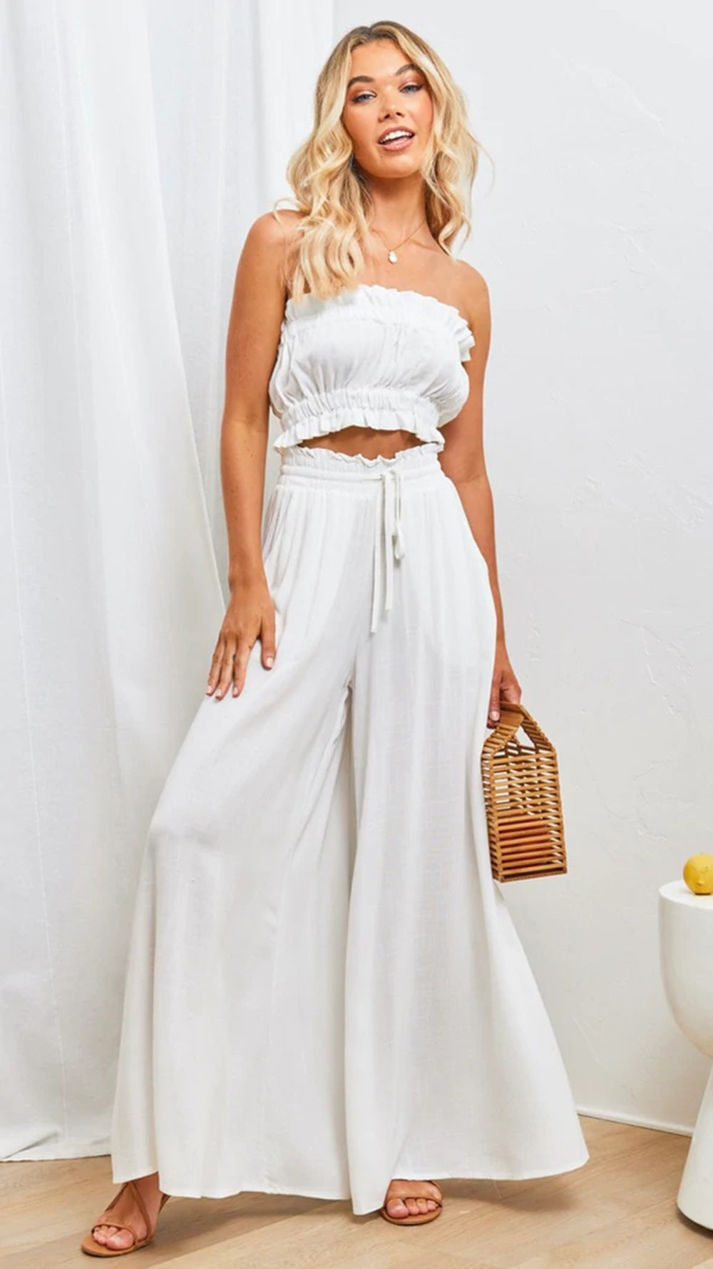 Women's Maxi Skirt with Elastic Waistband and Side Pockets